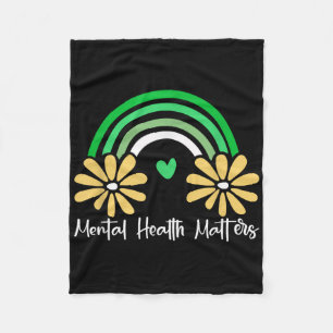 Mental Health S We Wear Green Mental Health Awaren Fleece Blanket