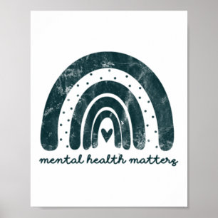 Mental Health S With Rainbow Mental Health Awarene Poster