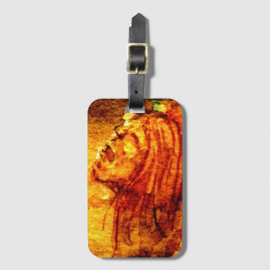 Mental Health Sadness Watercolor Painting Luggage Tag