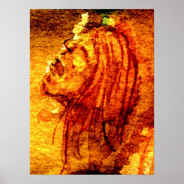 Mental Health Sadness Watercolor Painting Poster (Front)