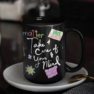 Mental Health Self Care Affirmation Tumbler – Posi Coffee Mug