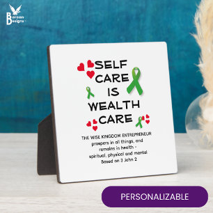 Mental Health SELF CARE WEALTH CARE Christian  Plaque
