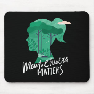 Mental Health Shirt, Nature Helps Mental Health Aw Mouse Pad