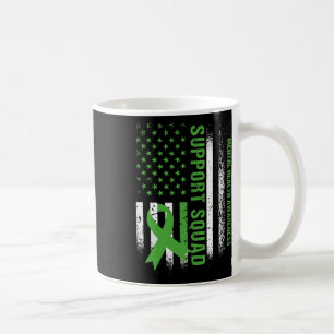 Mental Health Squad Awareness Us Flag Green Ribbon Coffee Mug