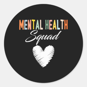Mental Health Squad Cute Heart Mental Health Classic Round Sticker