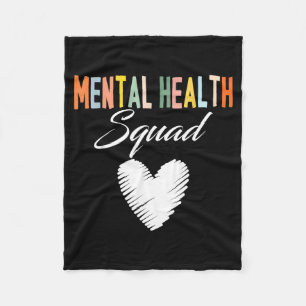 Mental Health Squad Cute Heart Mental Health Fleece Blanket