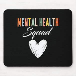 Mental Health Squad Cute Heart Mental Health Mouse Pad