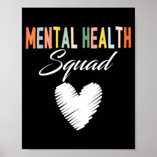 Mental Health Squad Cute Heart Mental Health Poster