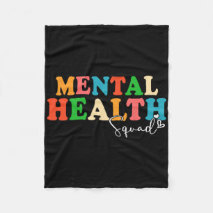 Mental Health Squad Fight The Stigma Brain Illness Fleece Blanket