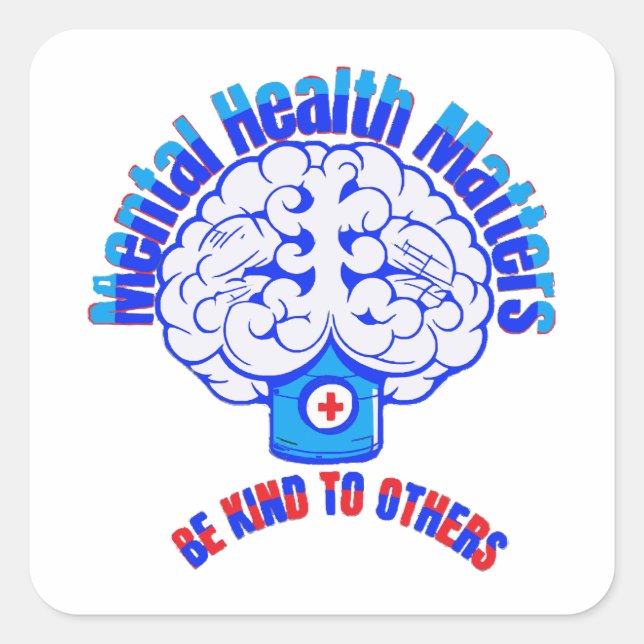 Mental Health Square Sticker (Front)