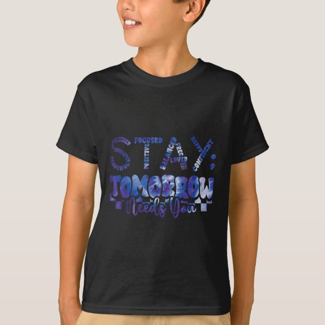Mental Health Stay Tomorrow Suicide Prevention Awa T-Shirt (Front)