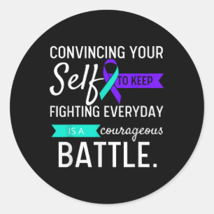 Mental Health Suicide Awareness & Suicide Prev Classic Round Sticker