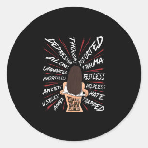 Mental Health Suicide Awareness Depression Uplifti Classic Round Sticker