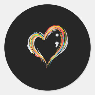 Mental Health Suicide Awareness Month Symbol Semic Classic Round Sticker