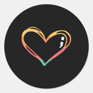Mental Health Suicide Awareness Month Symbol Semic Classic Round Sticker