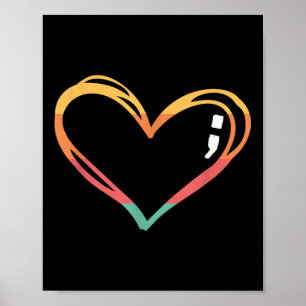 Mental Health Suicide Awareness Month Symbol Semic Poster
