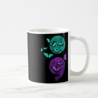 Mental Health Suicide Awareness Semicolon Butterfl Coffee Mug