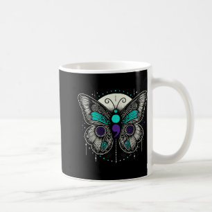 Mental Health Suicide Awareness Semicolon Butterfl Coffee Mug