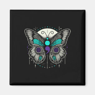 Mental Health Suicide Awareness Semicolon Butterfl Magnet