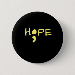 Mental Health Suicide Awareness Yellow Hope Semico 6 Cm Round Badge
