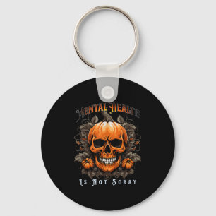 Mental Health Suicide Prevention Halloween Skeleto Key Ring