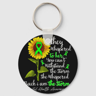 Mental health sunflower i am green ribbon women Me Key Ring