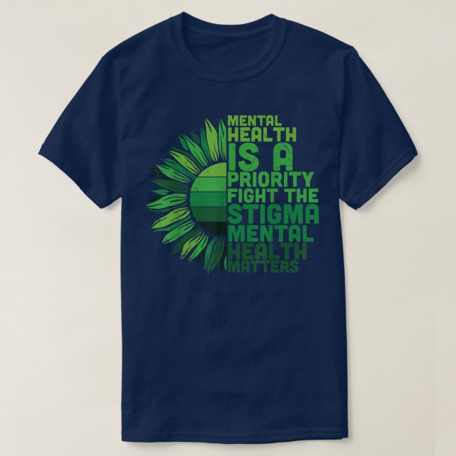 Mental Health Sunflower  T-Shirt (Design Front)