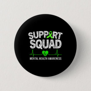 Mental Health Support Squad Ribbon Awareness Men W 6 Cm Round Badge
