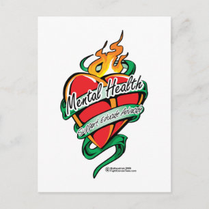 Mental Health Tattoo Heart Postcard