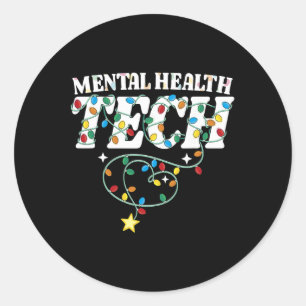 Mental Health Tech Christmas Psychiatric Technolog Classic Round Sticker