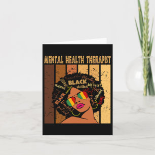 Mental Health Therapist Afro Women Black History M Card