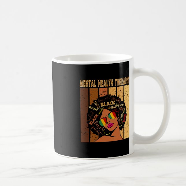 Mental Health Therapist Afro Women Black History M Coffee Mug (Right)