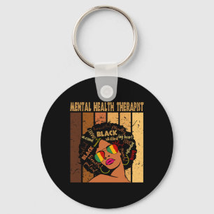 Mental Health Therapist Afro Women Black History M Key Ring