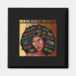 Mental Health Therapist Afro Women Black History M Magnet