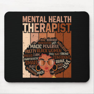 Mental Health Therapist Afro Women Black History M Mouse Pad