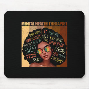 Mental Health Therapist Afro Women Black History M Mouse Pad