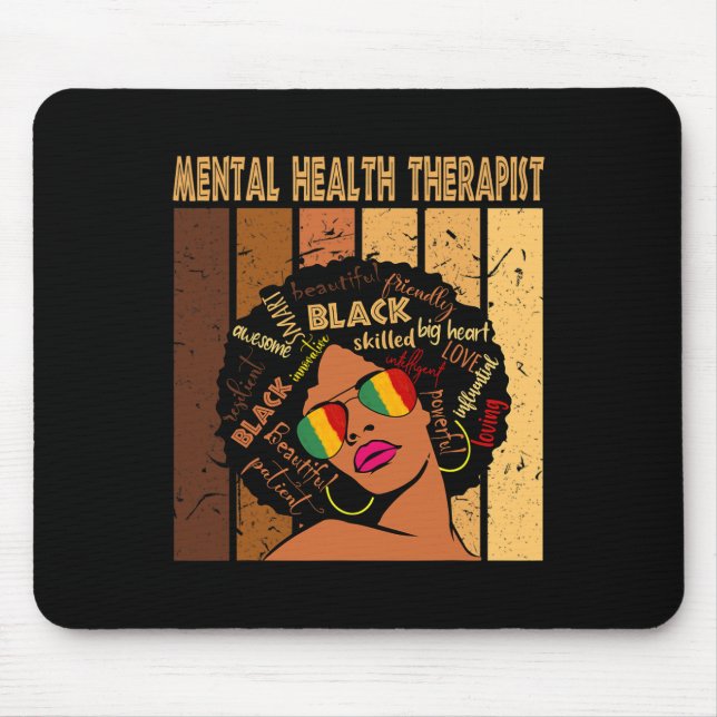 Mental Health Therapist Afro Women Black History M Mouse Pad (Front)