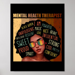 Mental Health Therapist Afro Women Black History M Poster