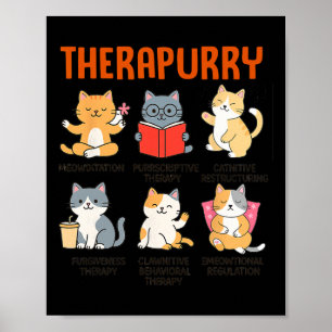 Mental Health Therapist Cat Lover Cat Mum Therapy Poster