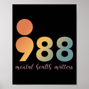 Mental Health Therapy 988 Semicolon Counsellor Pos Poster