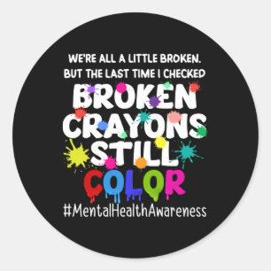 Mental Health Therapy Depression Awareness Mens  Classic Round Sticker