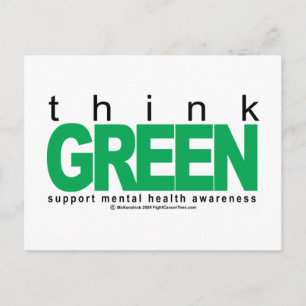 Mental Health Think Green Postcard