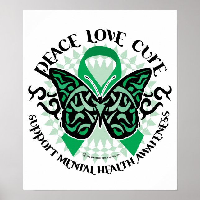 Mental Health Tribal Butterfly Poster (Front)