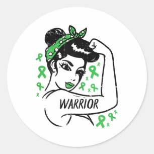 Mental Health Unbreakable Warrior Awareness Women Classic Round Sticker
