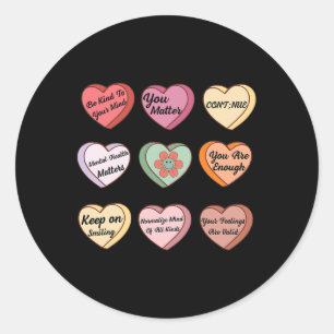 Mental Health Valentines Mental Health Problem Cou Classic Round Sticker