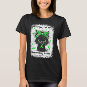 Mental Health Warrior Awareness Black Cat Brain Il T-Shirt