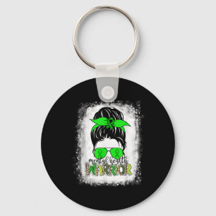 Mental Health Warrior Messy Bun Mental Health Awar Key Ring