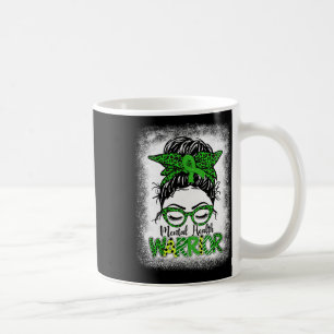 Mental Health Warrior Messy Bun Women Mental Healt Coffee Mug