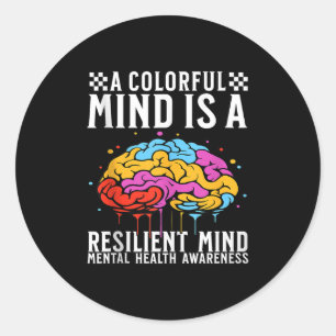 Mental Health Warrior Mind Mental Health Awareness Classic Round Sticker