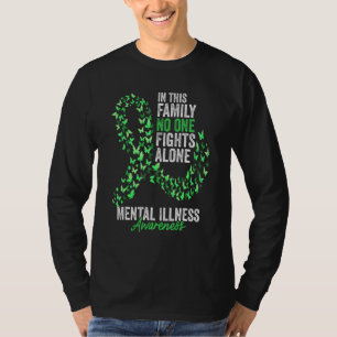 Mental Illness Awareness Month Butterflies Green R T-Shirt